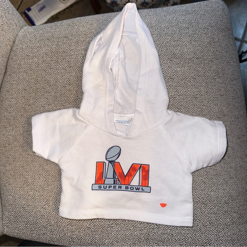 Build a Bear Bear Clothing NFL Super Bowl LVI Commemorative Hoodie RARE HTF BABW